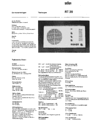 Braun RT 20 service manual