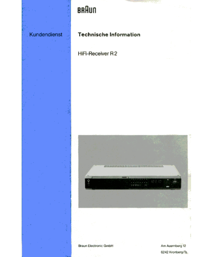 Braun R 2 service manual