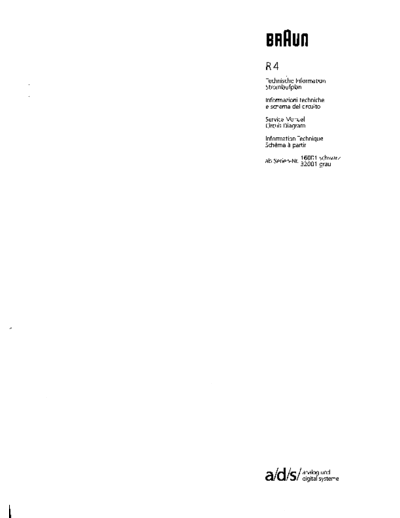 Braun R 4 service manual