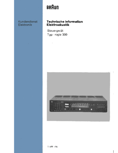Braun Regie 350 service manual