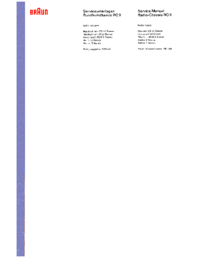 Braun RC 9 service manual