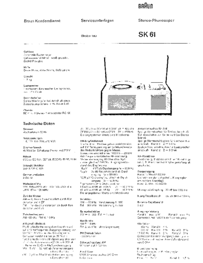 Braun SK 61 service manual