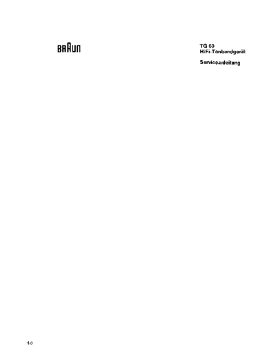 Braun TG 60 service manual