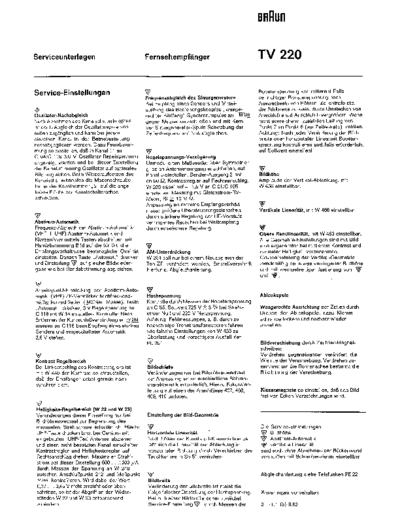 Braun TV 220 service manual