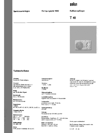 Braun T 41 service manual