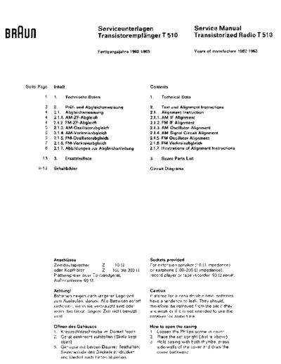 Braun T 510 service manual