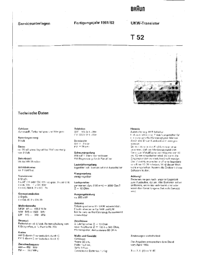 Braun T 52 service manual