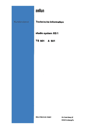 Braun RS 1 service manual