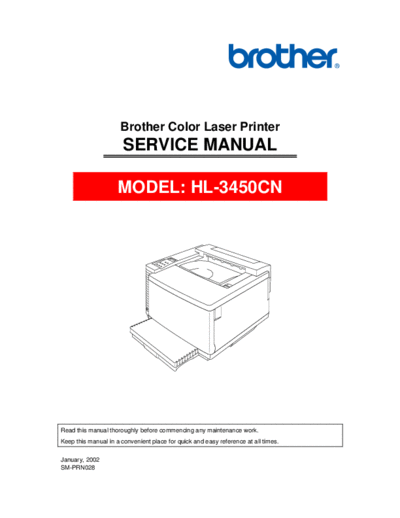 BROTHER HL - 3450 CN SERVICE MANUAL