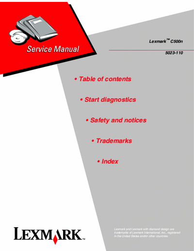 Lexmark C500n Lexmark C500n Service Manual