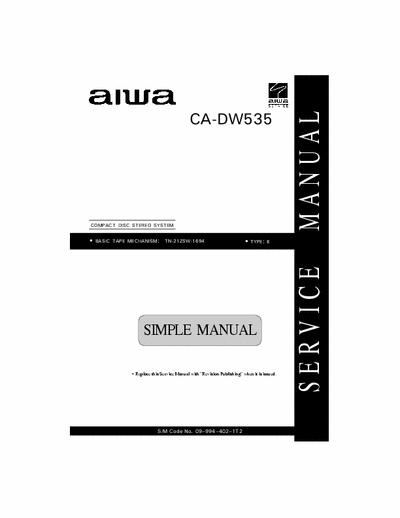 AIWA CA DW535 Service manual