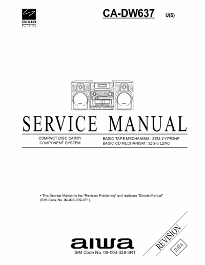 Aiwa CA-DW637 Service Manual Audio Carry System - Type U (S) - (4.897Kb) 3 Part File - pag. 30