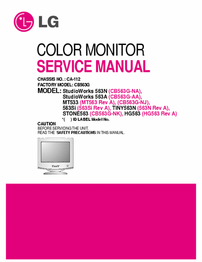 lg 563 schematic diagram for lg 563 monitor