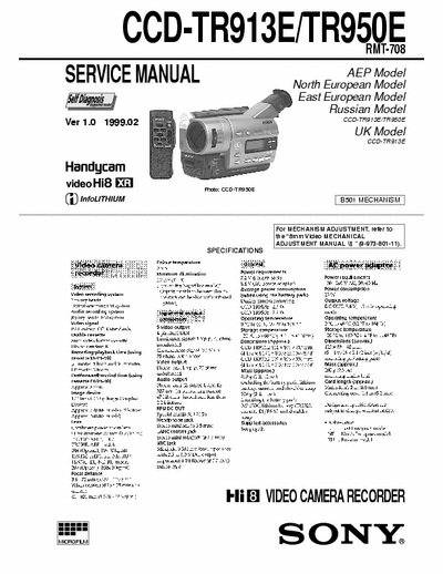 SONY CCD-TR913E_950E CCD-TR913E_950E service manual