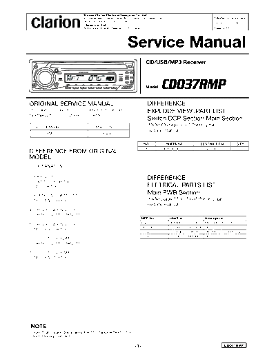 Clarion CD037RMP vers.2 Manual-service CD037RMP vers.2 Clarion
