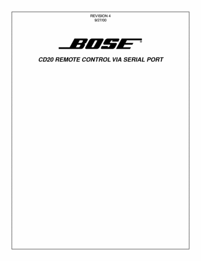 Bose LS 20-30 Bose LS 20-30 Serial control