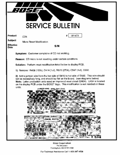 Bose CD5V CD5V Reset modification