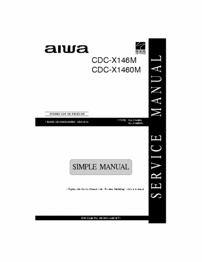 AIWA CDC-X1460 Estereo Car CD Receiver