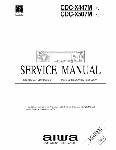 AIWA CDC-X447M, CDC-X507M Service Manual Stereo Car CD Receiver (Cd mech. CDC02AW1) - Tot. File 9.070Kb (Part 1/5) - pag. 34