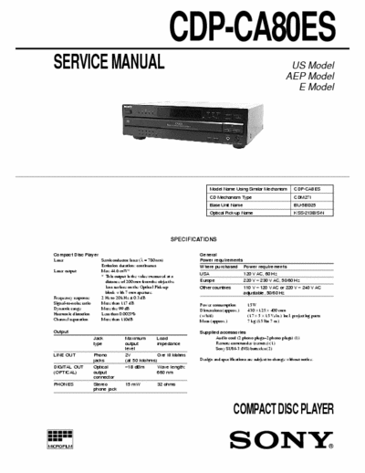 SONY CDP-CA80ES 1