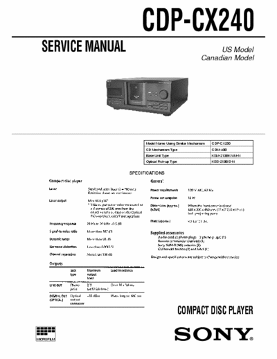 SONY CDP-CX240 CD player