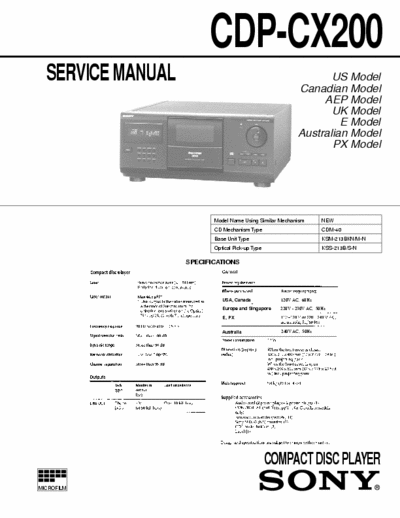 SONY CDP-CX200 CD player