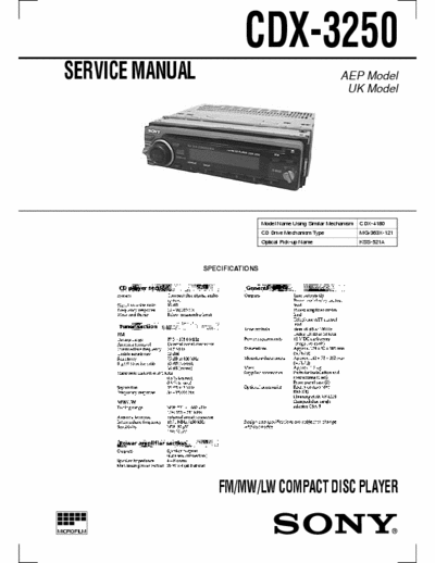 Sony CDX-3250 CDX-3250