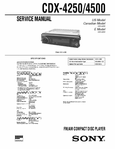 Sony CDX-4250 CDX-4250