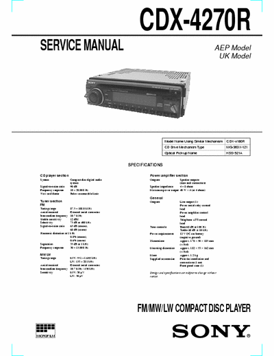 Sony CDX-4270R CDX-4270R