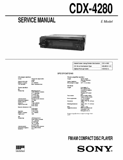 Sony CDX-4280 CDX-4280