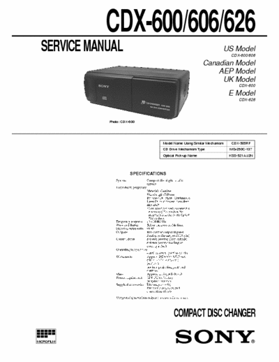 Sony CDX-600 CDX-600