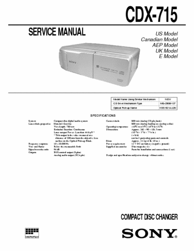 Sony CDX-715 CDX-715