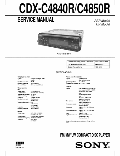 Sony CDX-C4840R CDX-C4840R