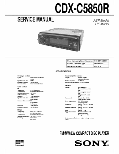 Sony CDX-C5850R CDX-C5850R