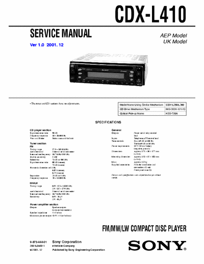 Sony CDX-L410 shema