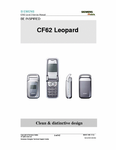 Siemens CF62 CF62 Level 2 Service Manual
CF62 Leopard