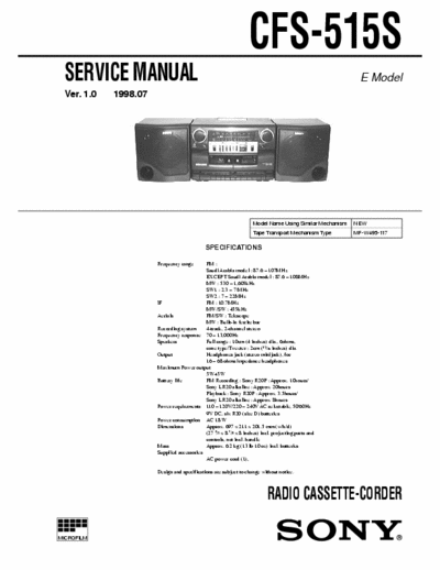 Sony CFS-515S SONY CFS-515S