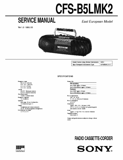 Sony CFS-B5LMK2 SONY CFS-B5LMK2