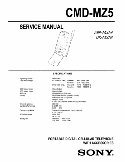 Sony CMD-MZ5 CMD-MZ5 Cellular phone