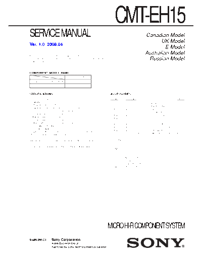 sony hcd-eh15 owner manual