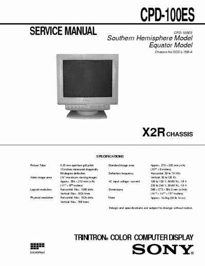 Sony CPD-100ES CPD-100ES Sony trinitron monitor