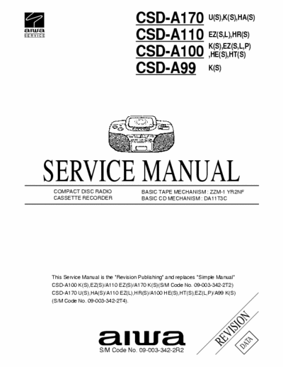 AIWA CSD-A100 service manual (by salvacolnome)