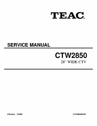 Teac CTW2850 full service manual