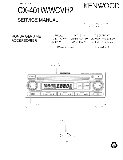 kenwood CX-401 CD/Radio made for Honda