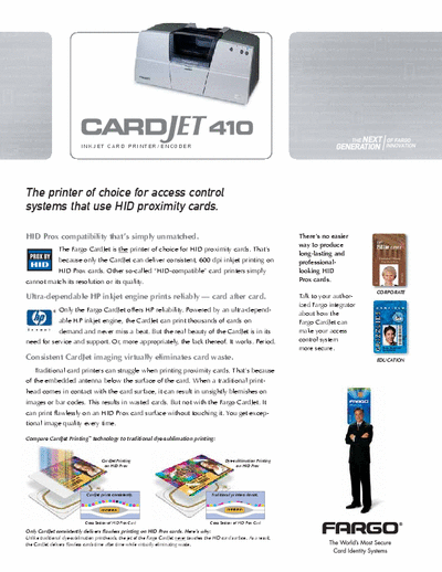 Fargo CardJet-410 Opisanie na Printer Fargo CartJet-410