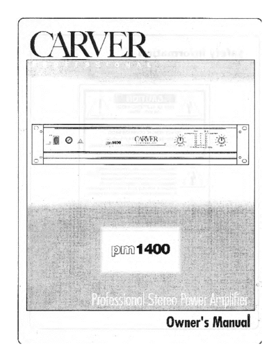 Carver pm1400 pm1400 power amp