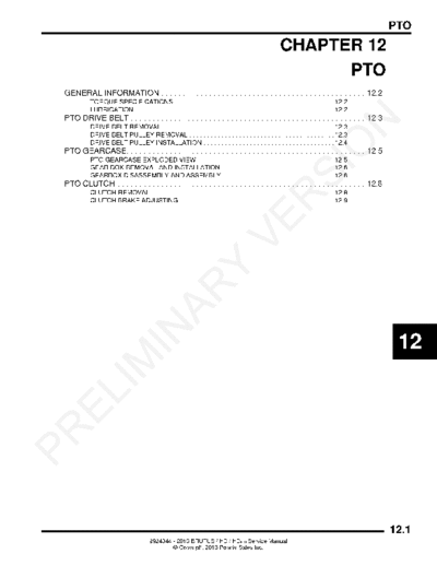 Polaris Brutus HDPTO Polaris Brutus, Brutus HD, and Brutus HD PTO 
Service Manual
Power Take-Off (PTO)