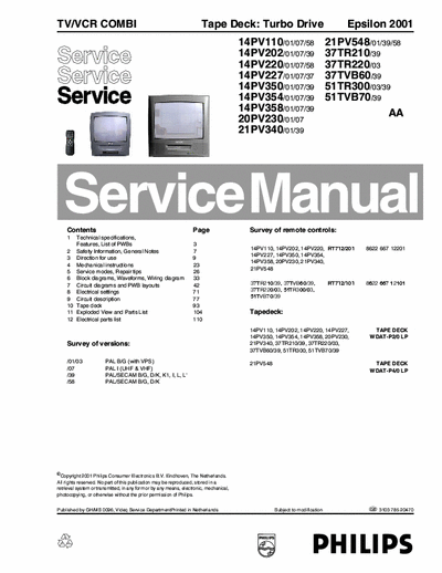 PHILIPS TVCR Service Manual