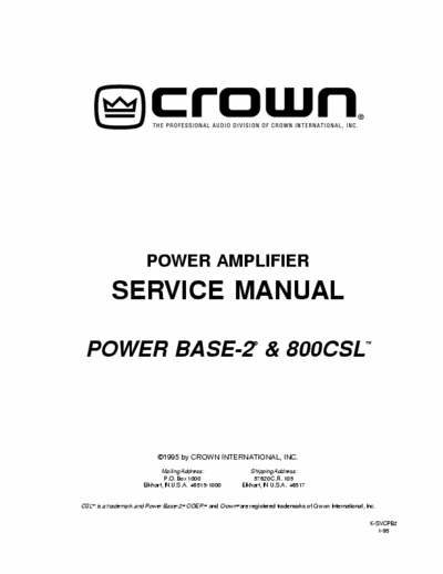 Crown PowerBase & 800CSL power amplifier