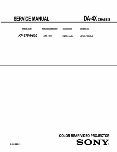 SONY DA-4X Sony DA-4X SERVICE MODE